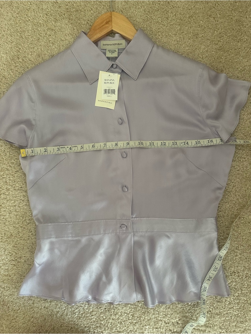 NWT Y2K vintage 100% silk banana republic peplum top size small - Picture 7 of 8